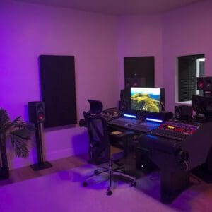 Raleigh Music Studios with purple themed room